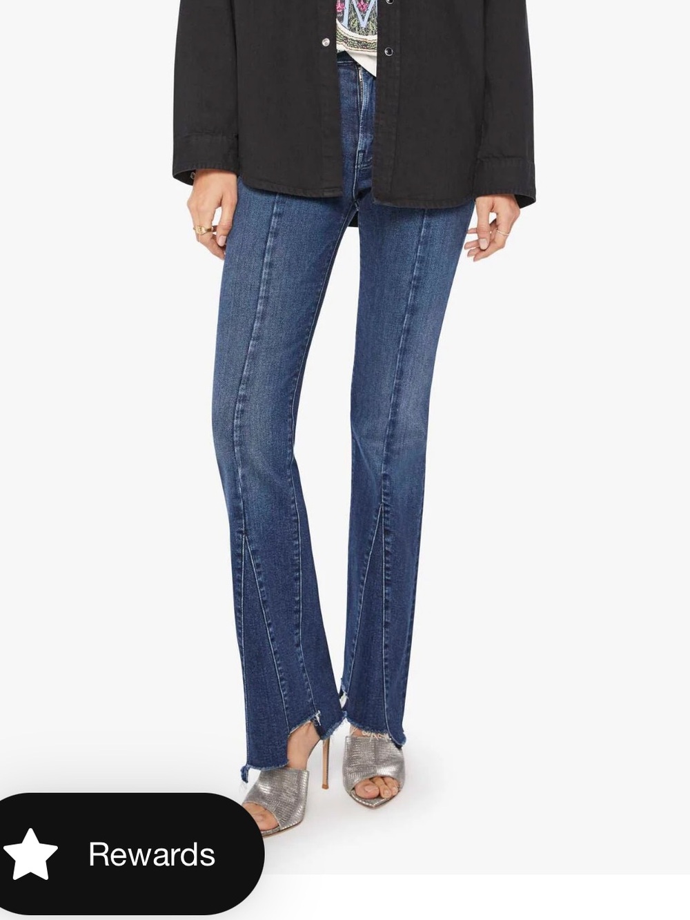 MOTHER Bootcut Insider Skimp Pointy Fray Jeans - ALTERED LENGTH